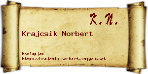 Krajcsik Norbert névjegykártya