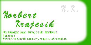 norbert krajcsik business card